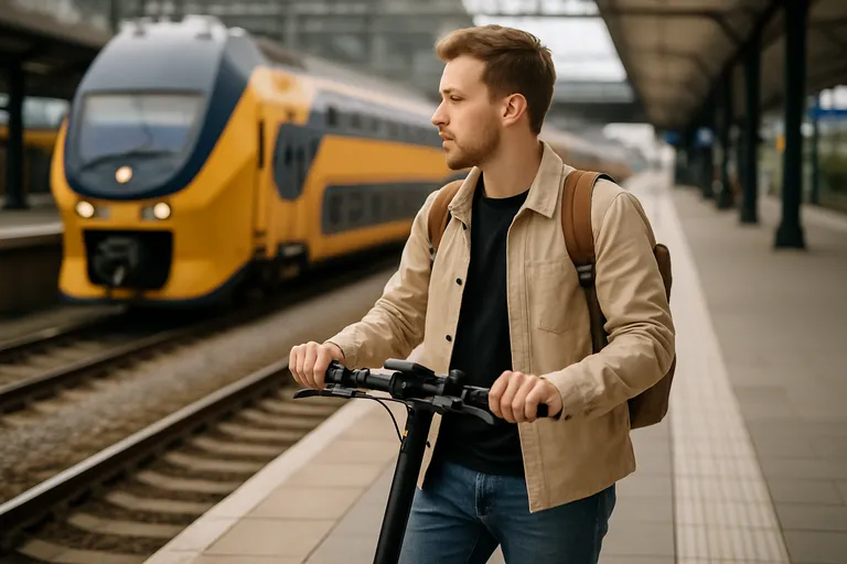 Combineren van openbaar vervoer met je e step